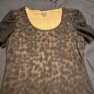 BOLD elements Black and Brown Animal Print Top